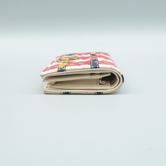 GUCCI White&Red Trompe L'Oeil Leather Wallet - Picture 6 of 12
